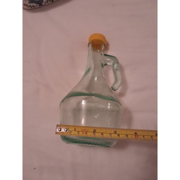 Olive Garden Vintage Green Glass Salad Dressing Bottle Decanter Jug - Picture 6 of 6